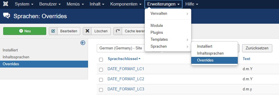 joomla overrides datumsformat